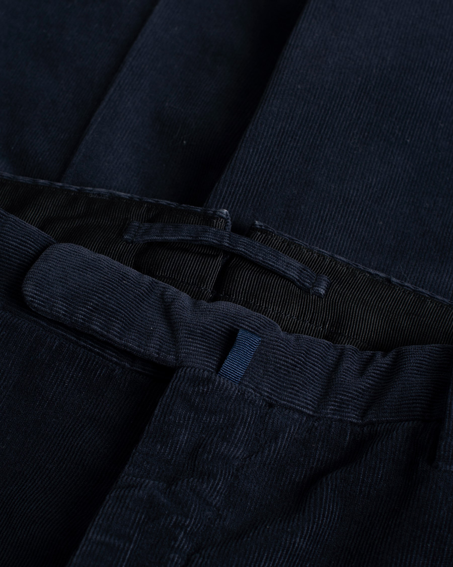Men | Trousers | Pre-owned | Incotex Slim Fit Soft Corduroy Trousers Navy