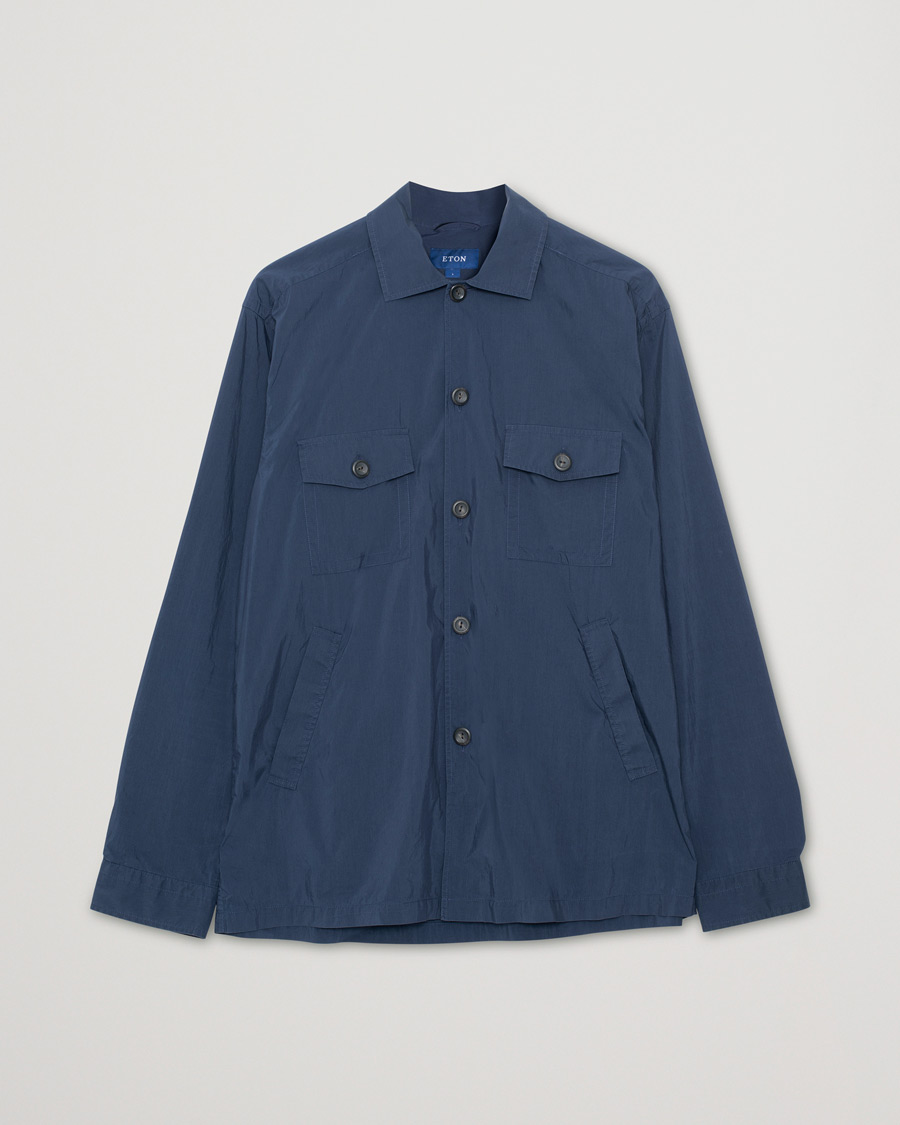 Men | Shirts | Pre-owned | Eton Cotton Nylon Overshirt Navy L