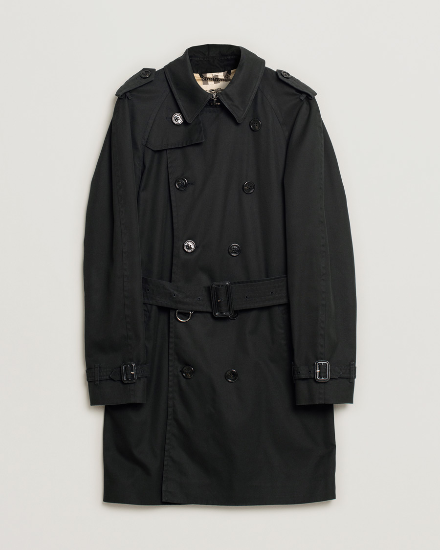 Men | Burberry Mid-length Kensington Trench Black 50 | Pre-owned | Burberry Mid-length Kensington Trench Black 50