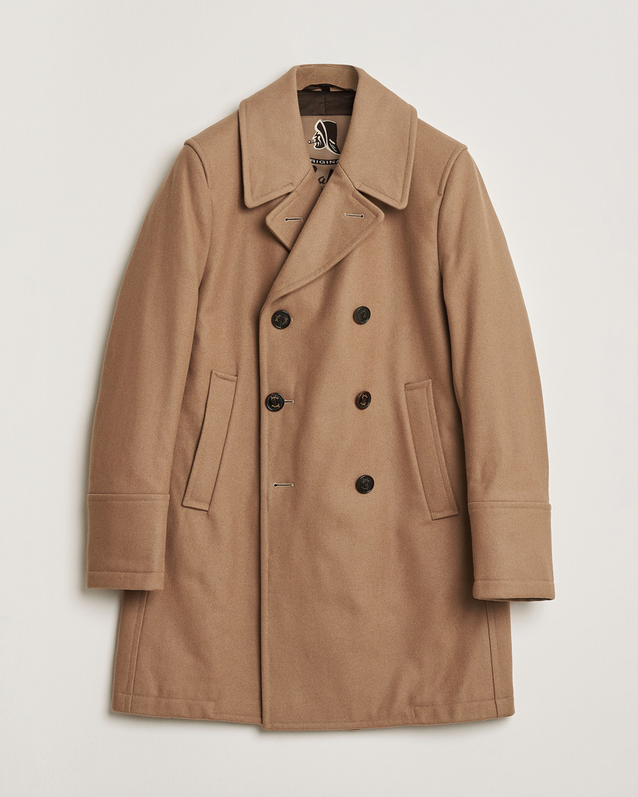 Men | Pre-owned Coats & Jackets | Pre-owned | Sealup Genova Wool Peacoat Camel 50