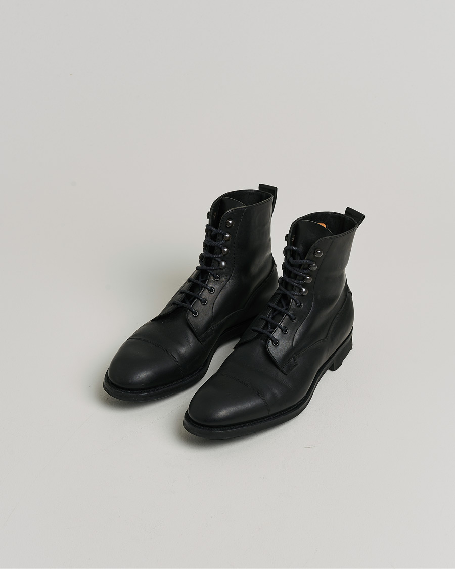 Men | Edward Green Galway Ridgeway Boot Black Delapré | Pre-owned | Edward Green Galway Ridgeway Boot Black Delapré
