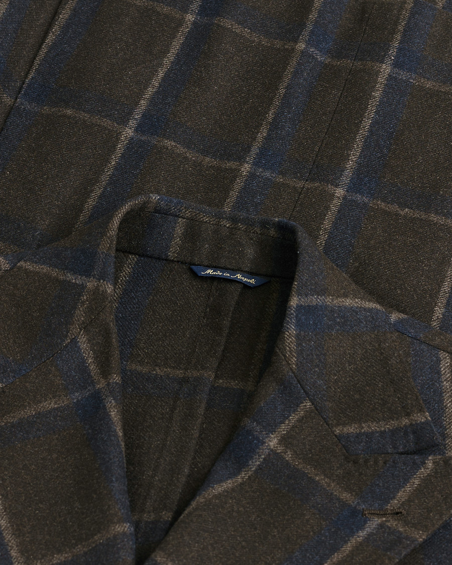 Men | Pre-owned Blazers | Pre-owned | Gabo Napoli Checked Double Breasted Blazer Brown 48