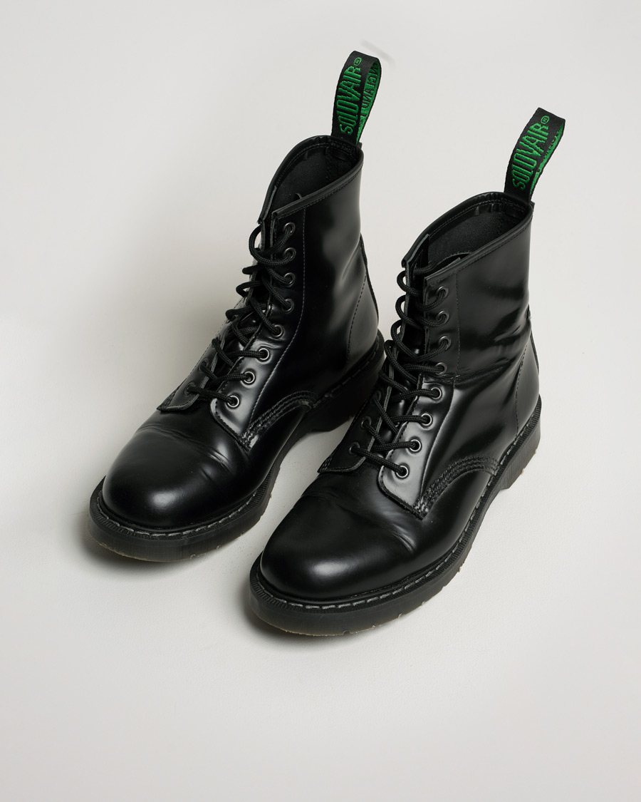 Men | Solovair 8 Eye Derby Boot Black Shine | Pre-owned | Solovair 8 Eye Derby Boot Black Shine