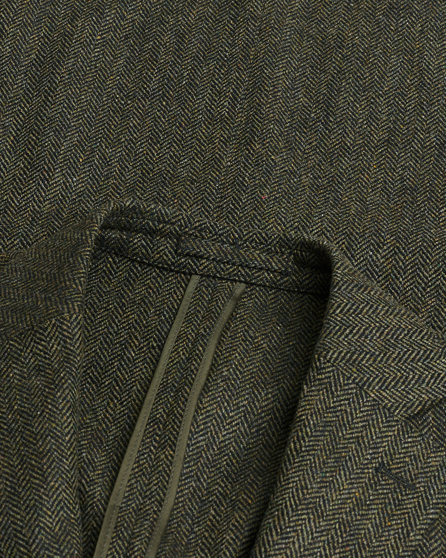Men | Pre-owned Blazers | Pre-owned | L.B.M. 1911 Herringbone Wool Blazer Green 52