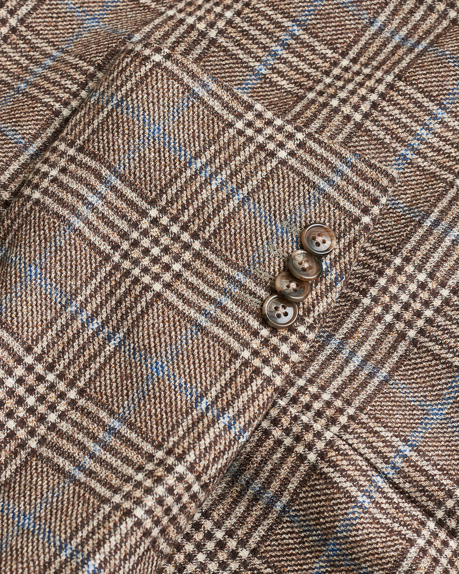 Men | Pre-owned Blazers | Pre-owned | Corneliani Check Wool Blazer Brown 52