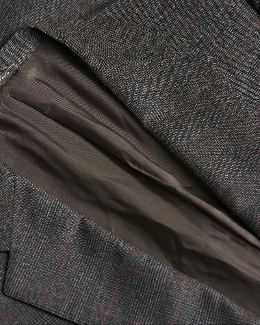 Men | Pre-owned Blazers | Pre-owned | Corneliani Check Wool Blazer Brown 50