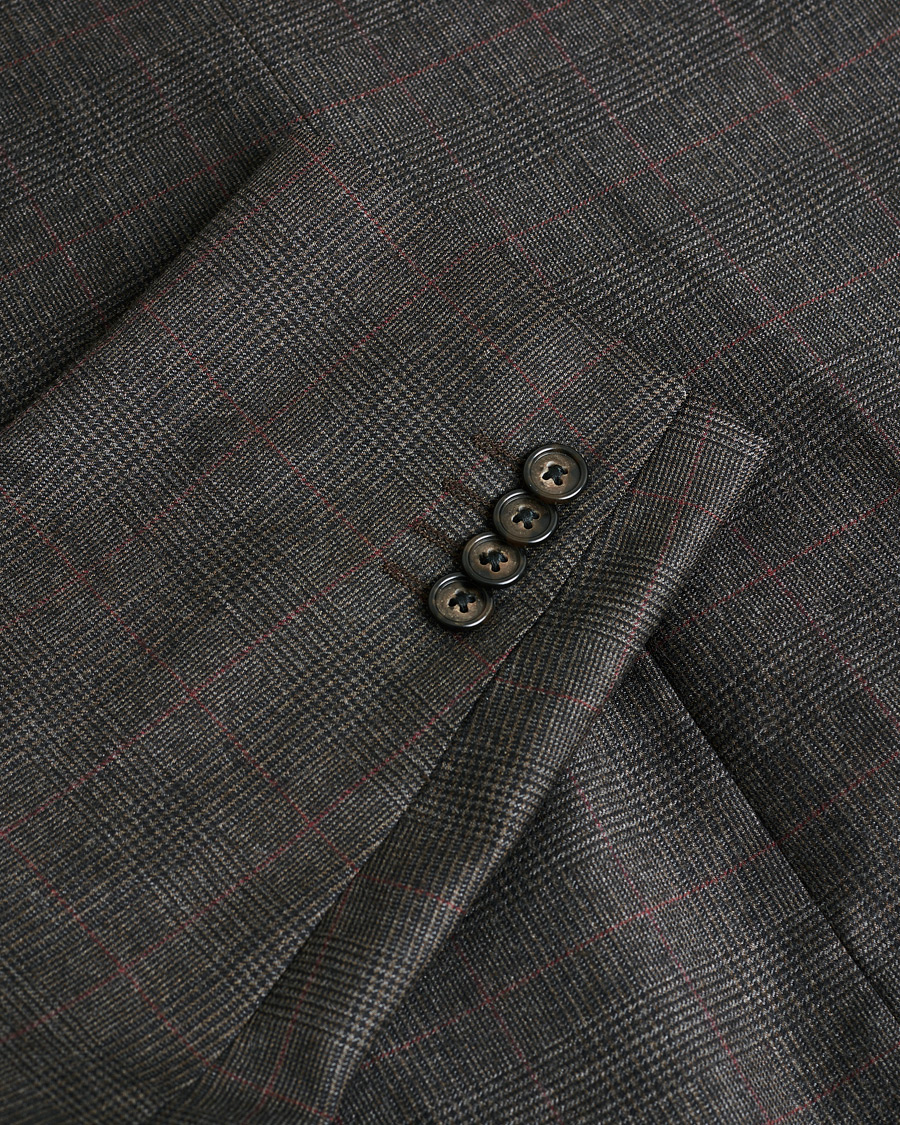 Men | Pre-owned Blazers | Pre-owned | Corneliani Check Wool Blazer Brown 50