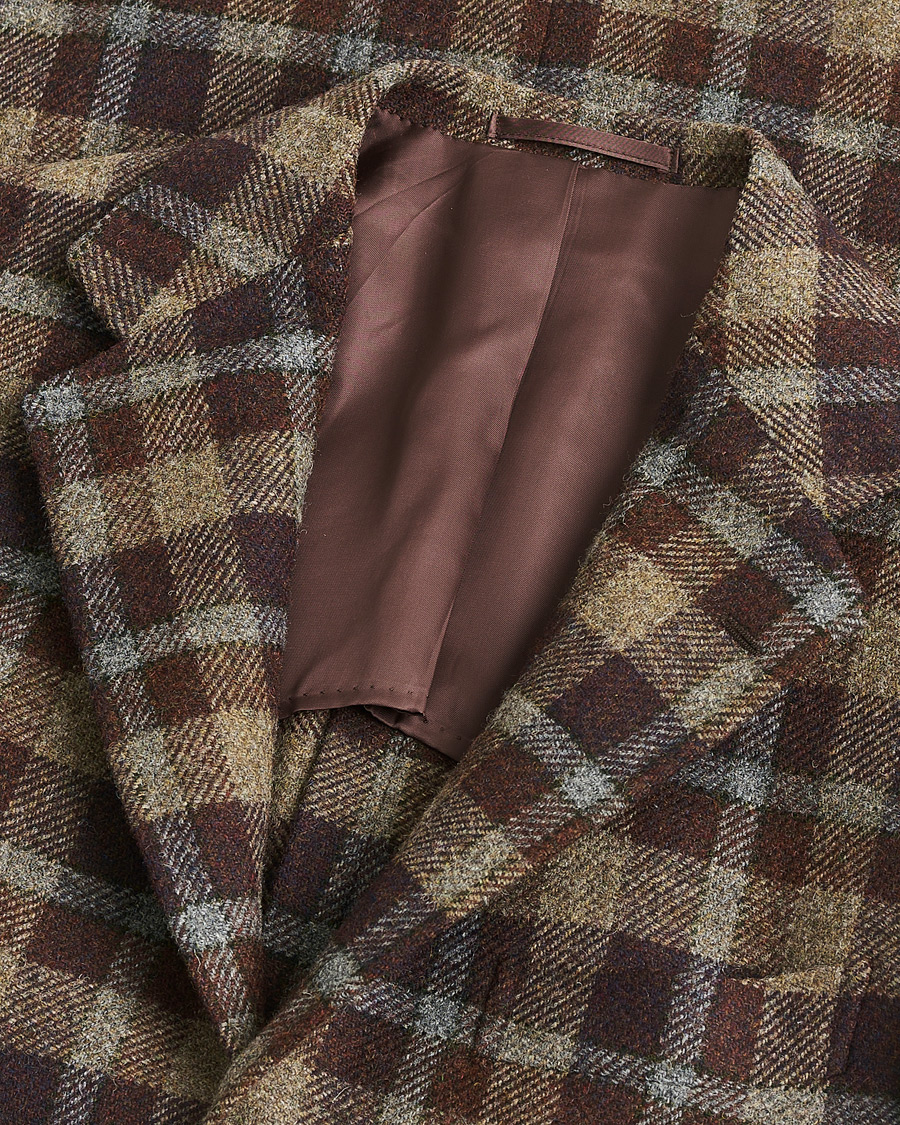 Men | Pre-owned Blazers | Pre-owned | Ring Jacket Checked Wool Blazer Brown 50