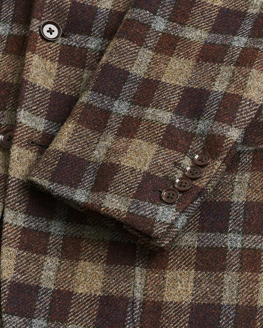 Men | Pre-owned Blazers | Pre-owned | Ring Jacket Checked Wool Blazer Brown 50