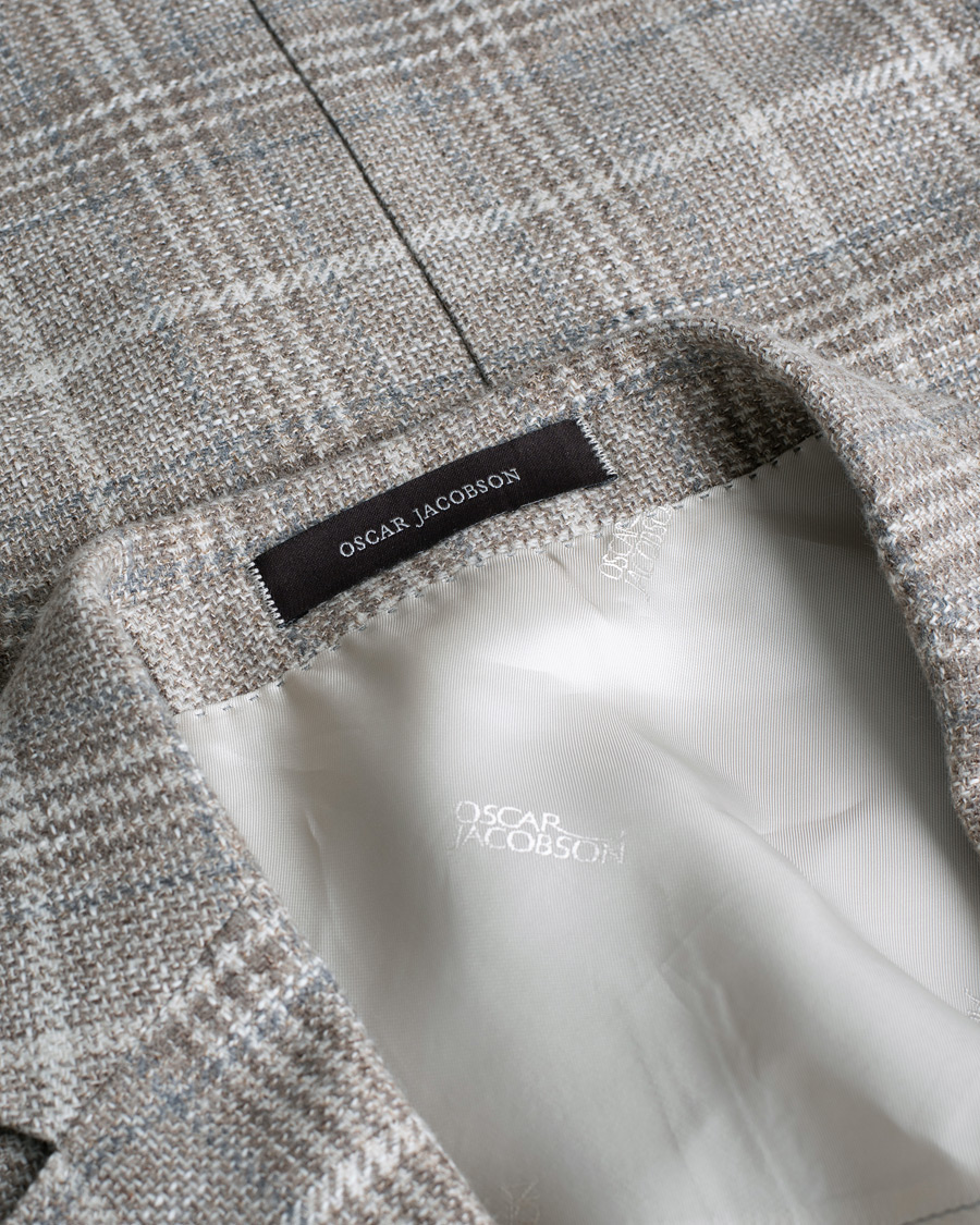 Men | Blazers | Pre-owned | Oscar Jacobson Ferry Soft Checked Wool Blazer Beige