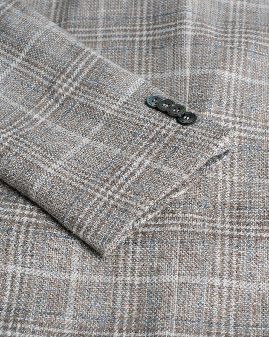 Men | Blazers | Pre-owned | Oscar Jacobson Ferry Soft Checked Wool Blazer Beige