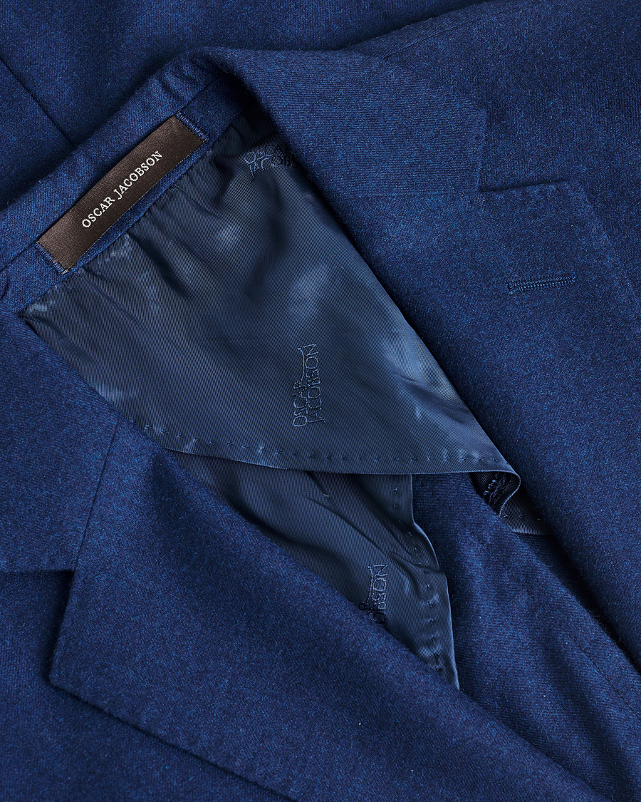 Men | Pre-owned Blazers | Pre-owned | Oscar Jacobson Einar Cashmere Flannel Blazer Blue 44