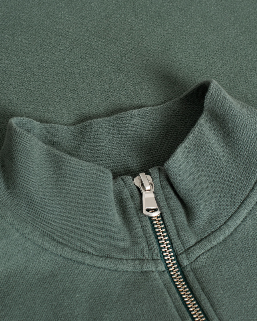 Men | Sweaters & Knitwear | Pre-owned | Sunspel Loopback Half Zip Sweatshirt Racing Green