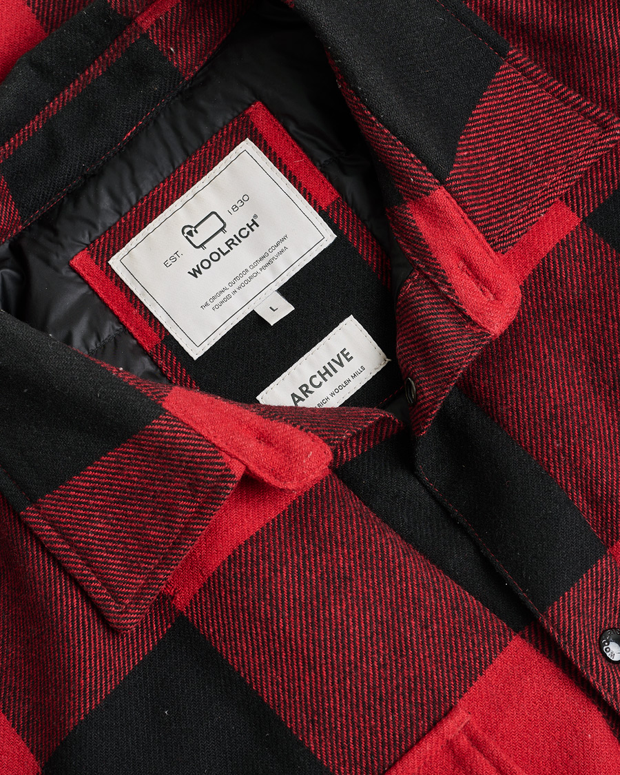 Men | Woolrich Alaskan Wool Padded Overshirt Red Buffalo L | Pre-owned | Woolrich Alaskan Wool Padded Overshirt Red Buffalo L