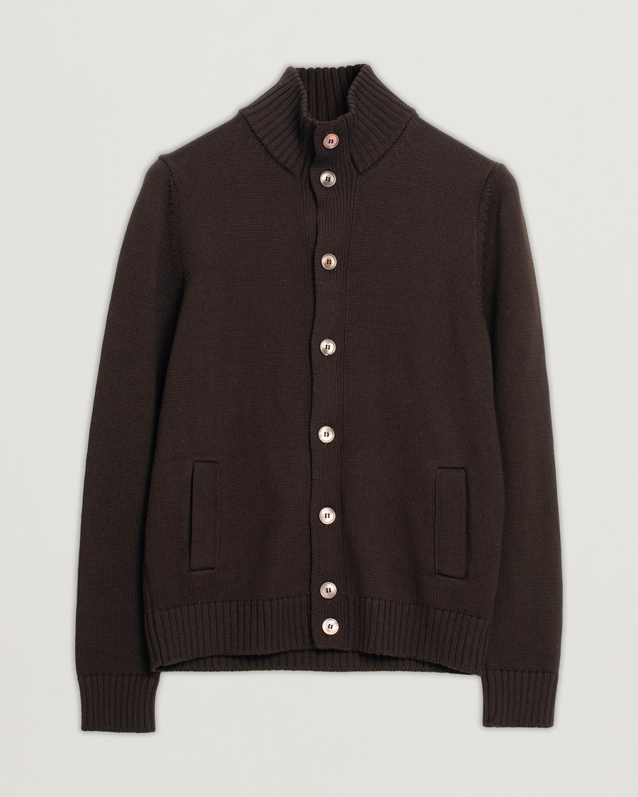 Men | Sweaters & Knitwear | Pre-owned | Gran Sasso Wool Cardigan Brown 48