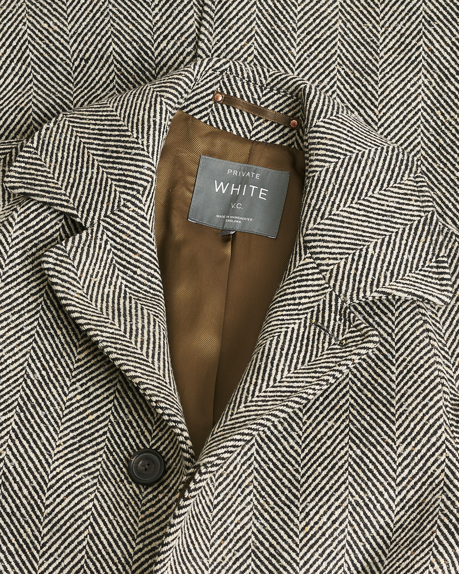 Men | Pre-owned Coats & Jackets | Pre-owned | Private White V.C. Raglan Wool Coat Black & Cream 2 - XS