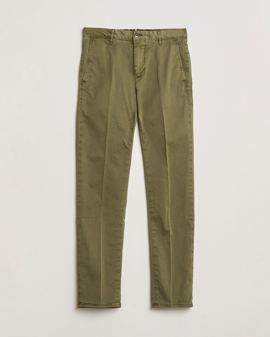 Men | Pre-owned Trousers | Pre-owned | Incotex Slim Fit Garment Dyed Slacks Olive W29