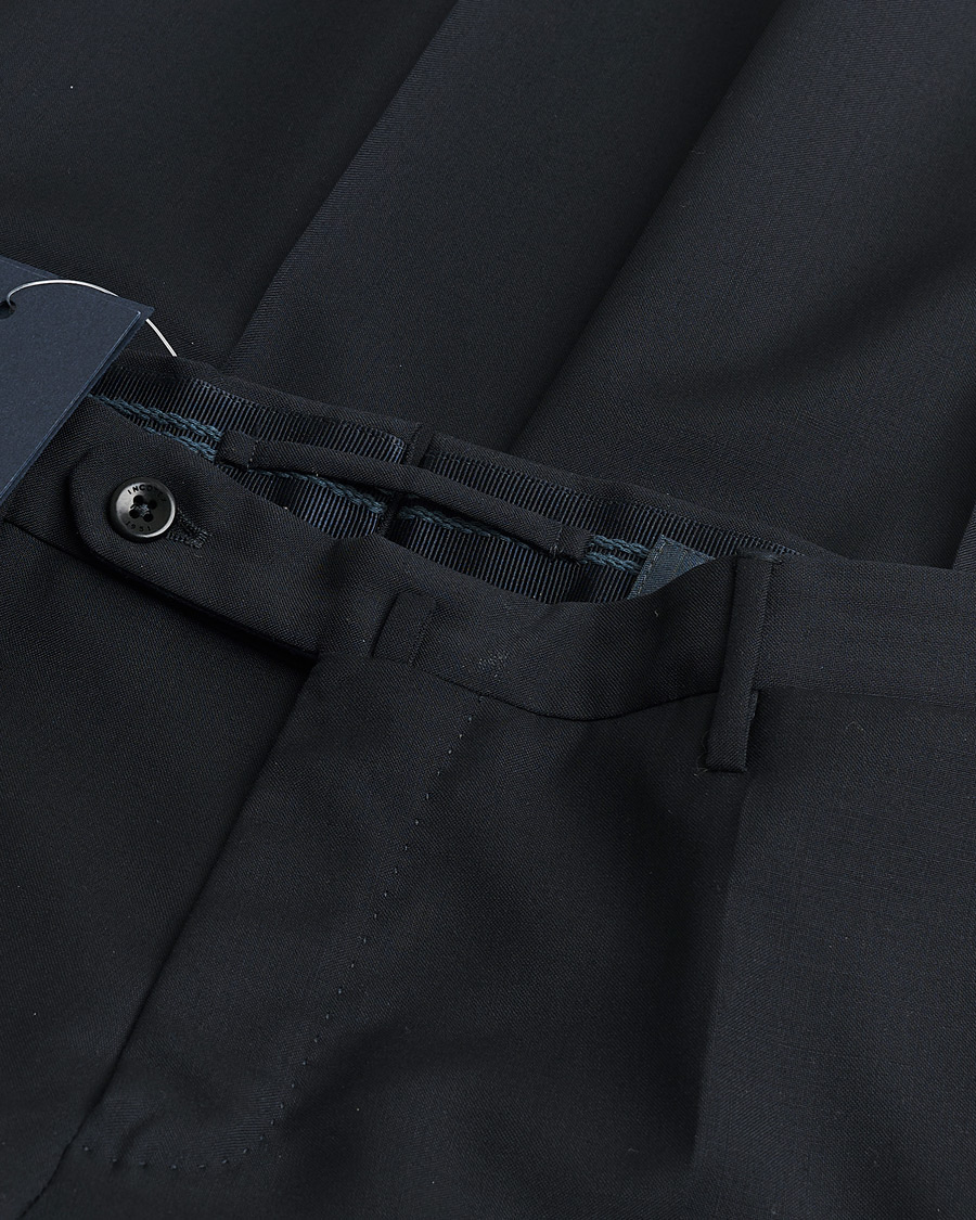 Men | Pre-owned Trousers | Pre-owned | Incotex Slim Fit Tropical Wool Trousers Navy 48
