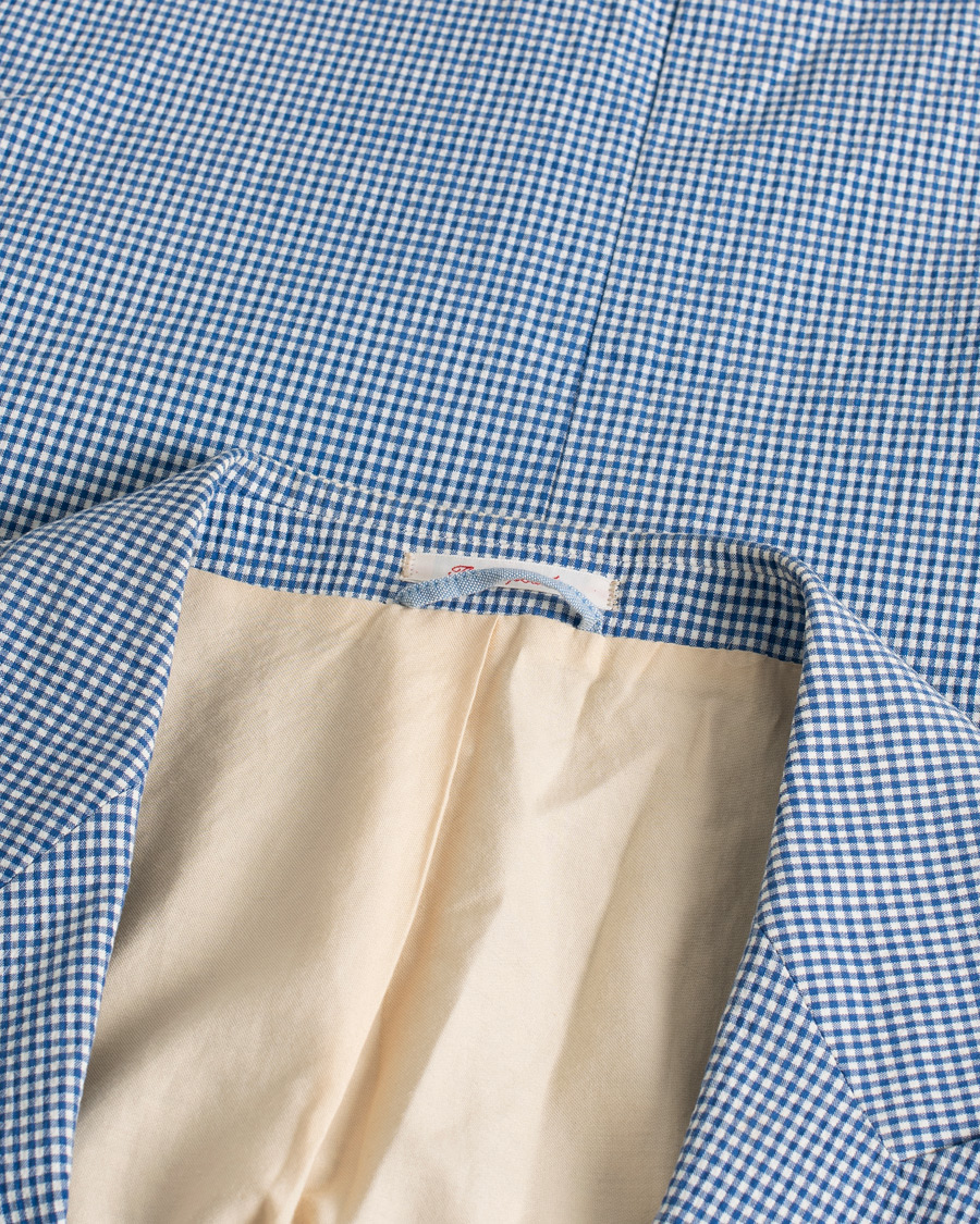 Men | Blazers | Pre-owned | Gant Rugger The Hopsack Seersucker Checked Blazer Blue 50