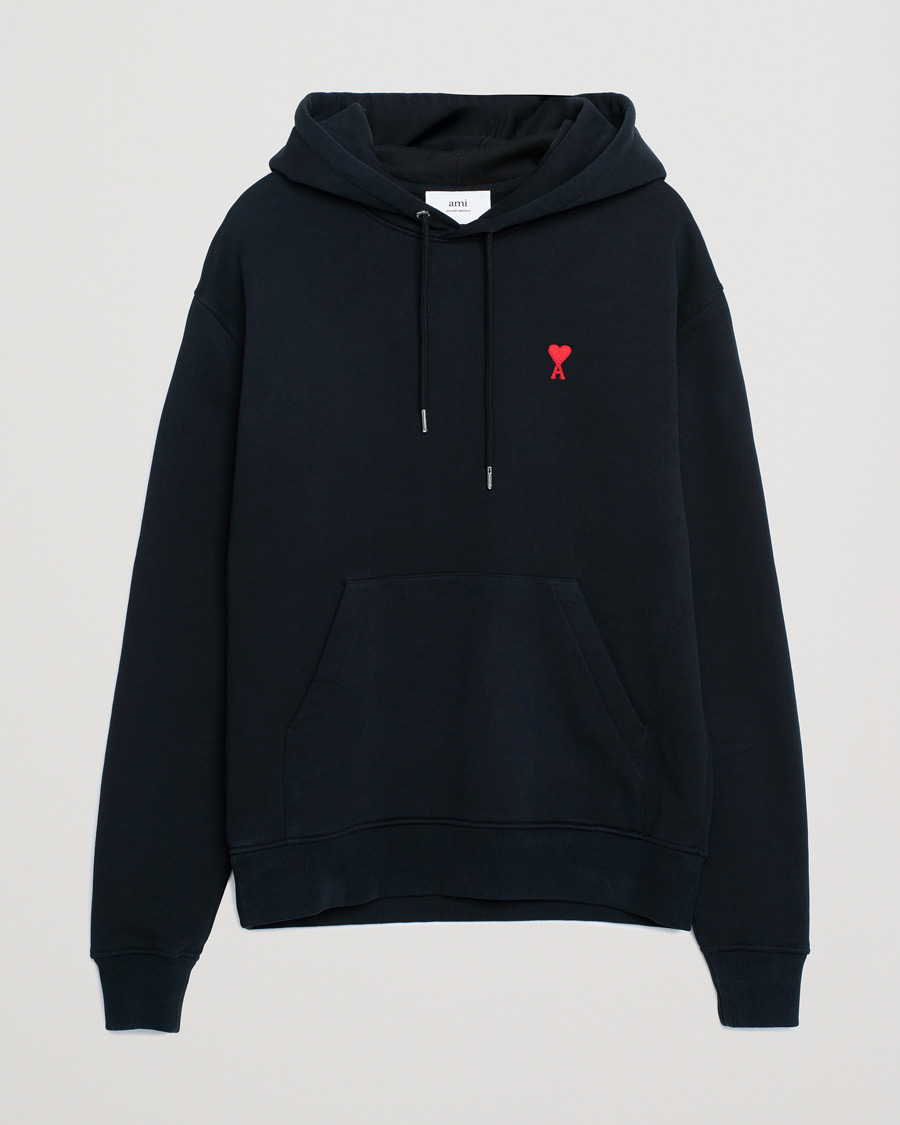 Men | Sweaters & Knitwear | Pre-owned | AMI Heart Logo Hoodie Black