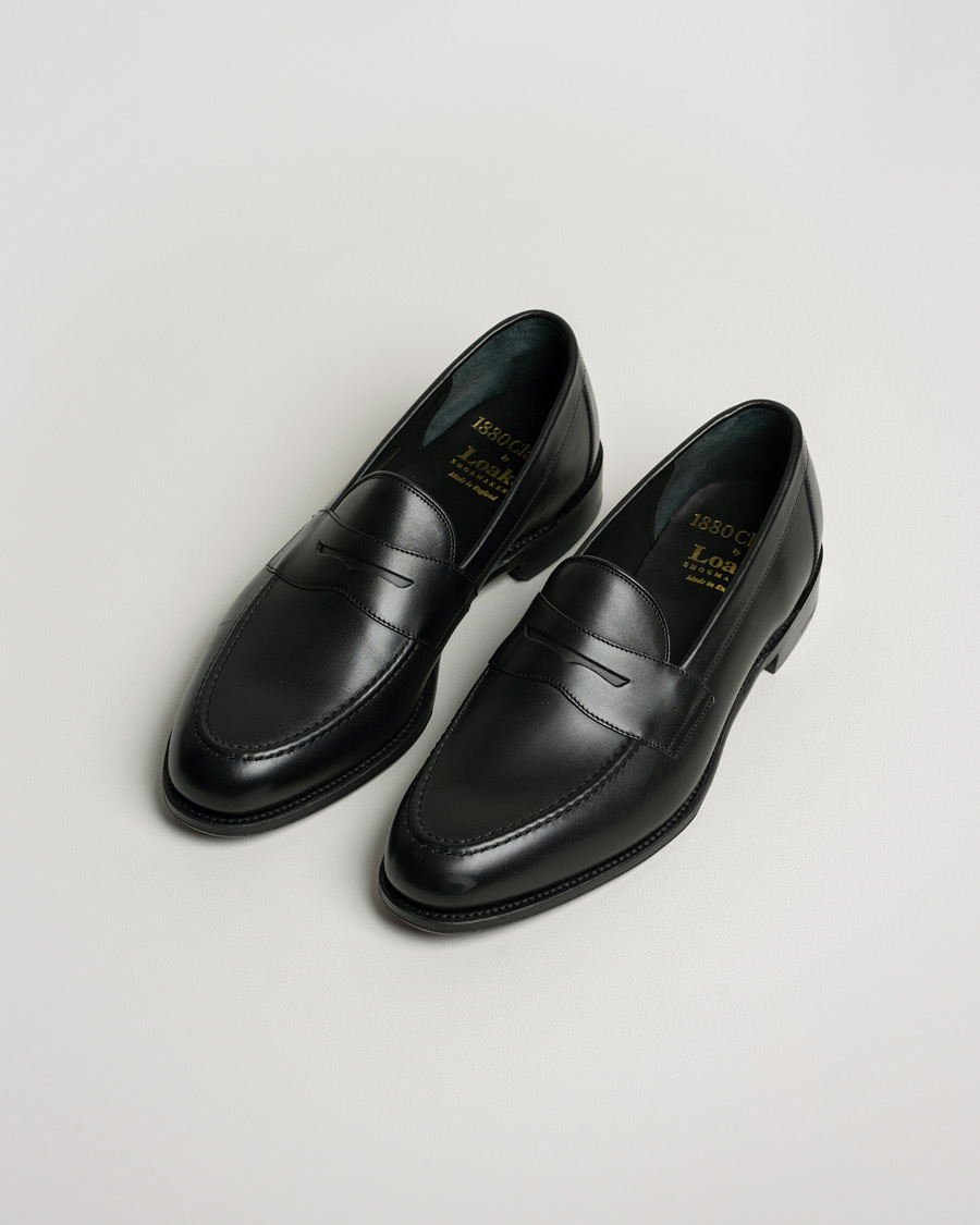 Men | Loake 1880 Hornbeam Eco Penny Loafer Black | Pre-owned | Loake 1880 Hornbeam Eco Penny Loafer Black