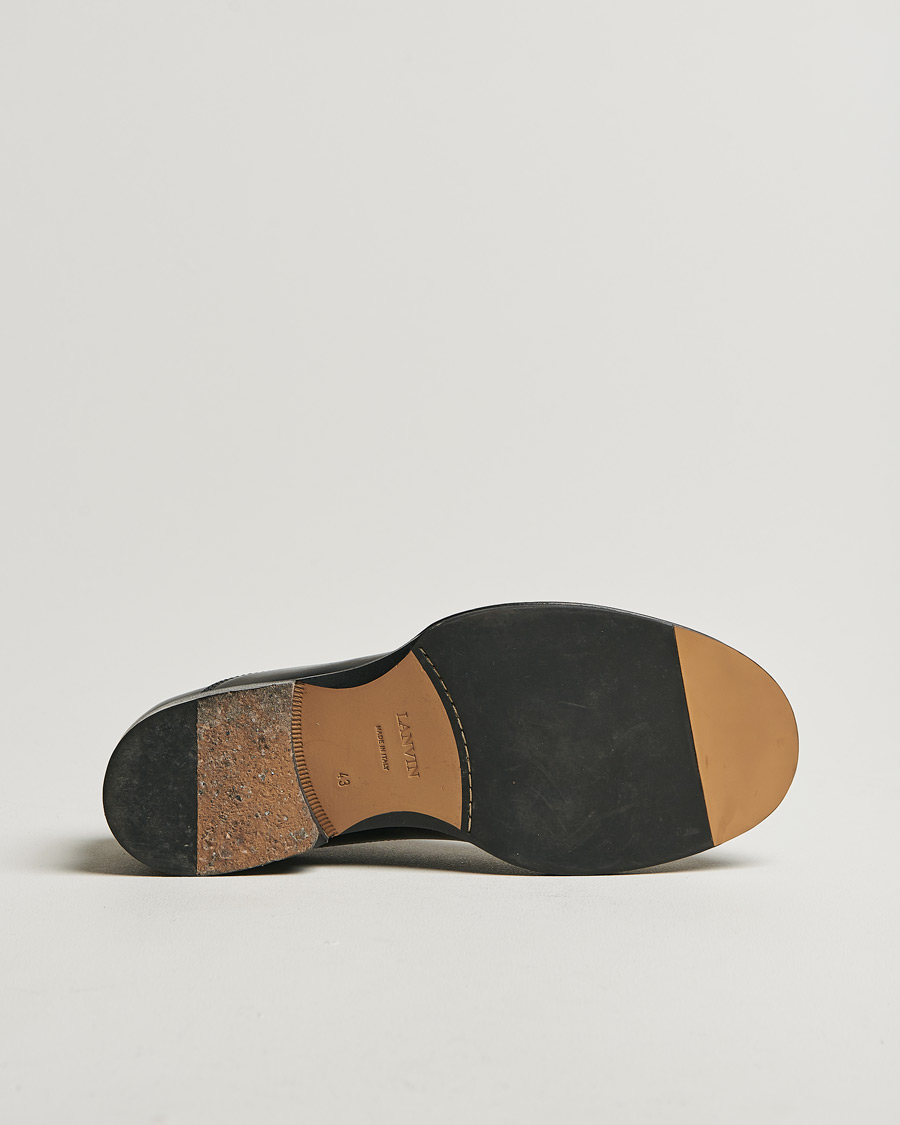Men | Lanvin Leather Derby Black Calf | Pre-owned | Lanvin Leather Derby Black Calf