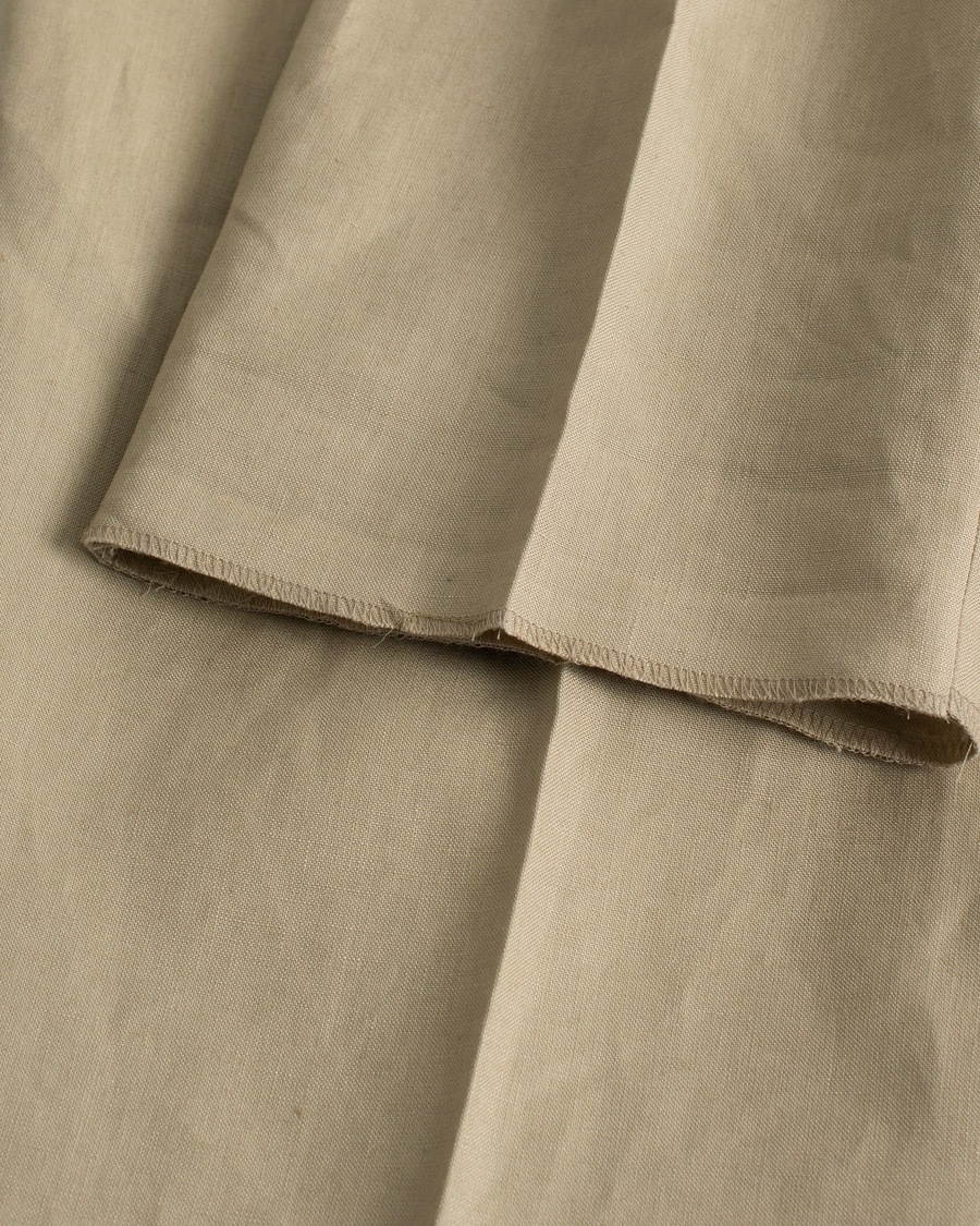Men | Beams F Pleated Linen Trousers Beige | Pre-owned | Beams F Pleated Linen Trousers Beige