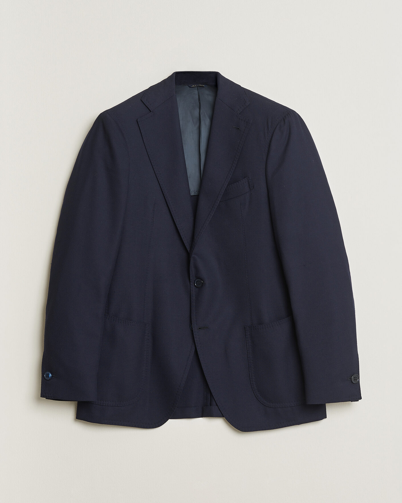 Men | Pre-owned Blazers | Pre-owned | Gabo Napoli Navy Hopsack Wool Blazer 50