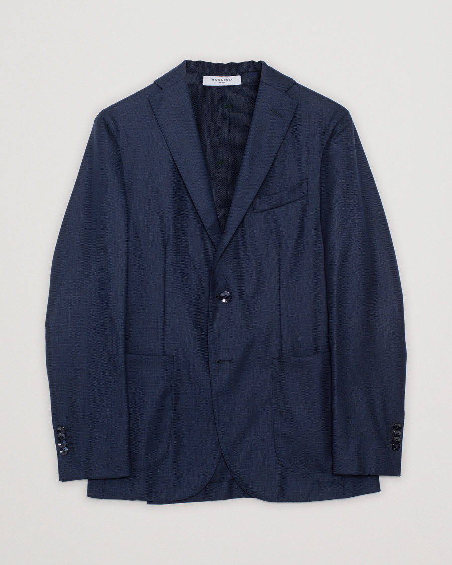 Men | Blazers | Pre-owned | Boglioli K Jacket Wool Hopsack Blazer Navy