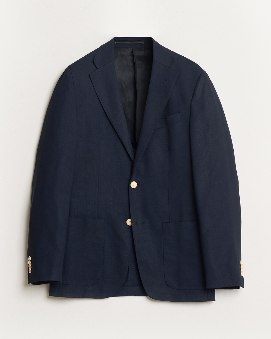 Men | Pre-owned Blazers | Pre-owned | Corneliani Wool Hopsack Blazer Navy 48