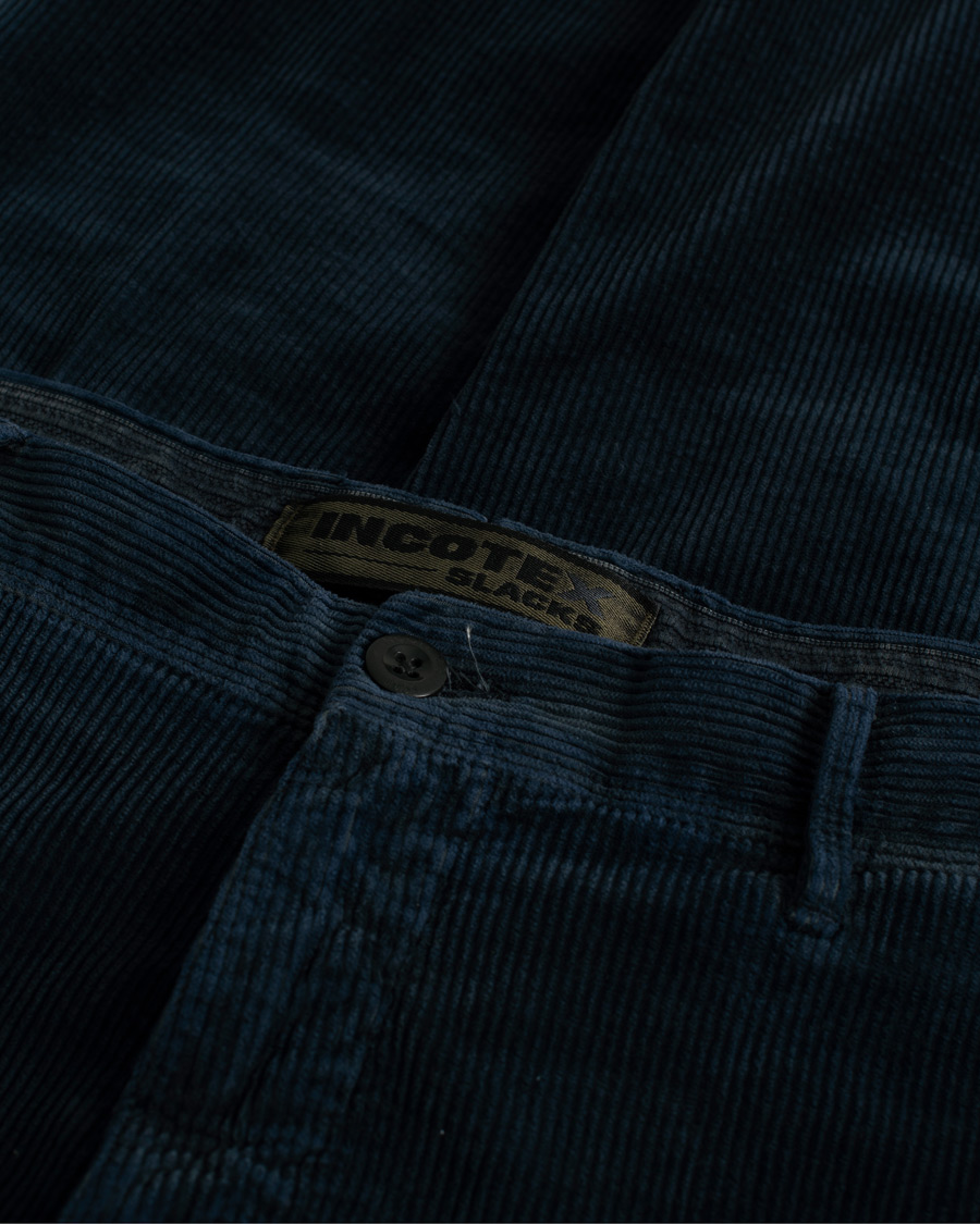 Men | Trousers | Pre-owned | Incotex Slim Fit Leisure Cord Slacks Navy