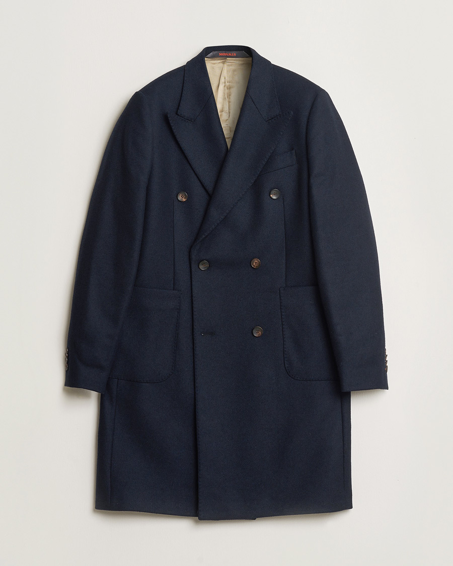 Men | Pre-owned Coats & Jackets | Pre-owned | Morris Double Breasted Wool Coat Navy 48
