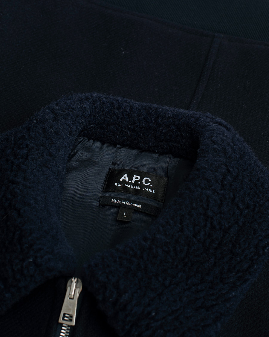 Men | Coats & Jackets | Pre-owned | A.P.C. Ben Shearling Bomber Jacket Dark Navy