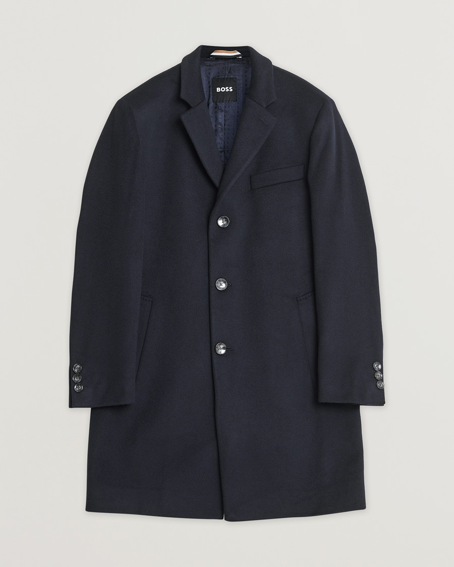 Men | BOSS BLACK Hyde Wool/Cashmere Coat Dark Blue | Pre-owned | BOSS BLACK Hyde Wool/Cashmere Coat Dark Blue