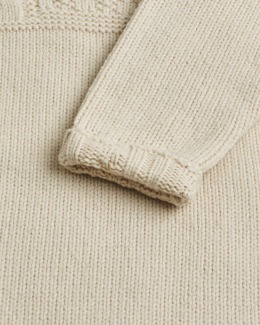 Men | Polo Ralph Lauren Wool Knitted Aran Rollneck Cream | Pre-owned | Polo Ralph Lauren Wool Knitted Aran Rollneck Cream