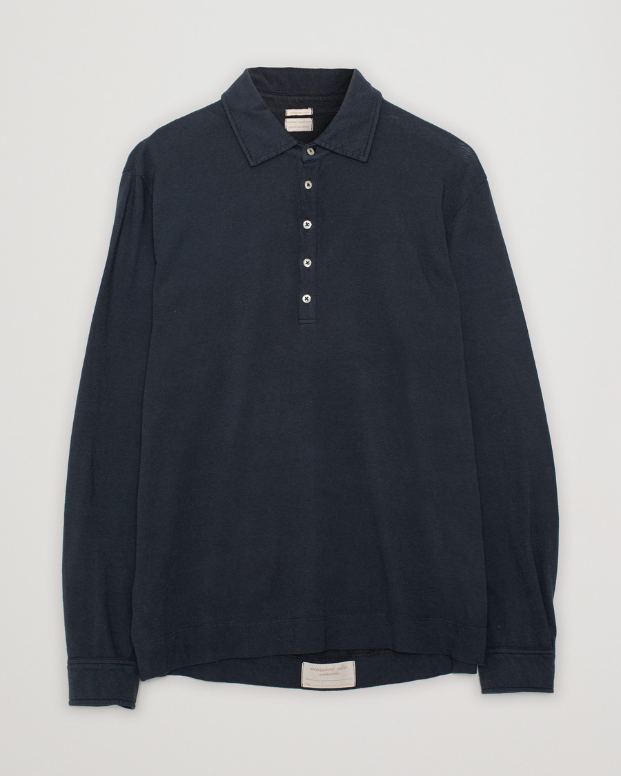 Men | Sweaters & Knitwear | Pre-owned | Massimo Alba Long Sleeve Polo Washed Black S