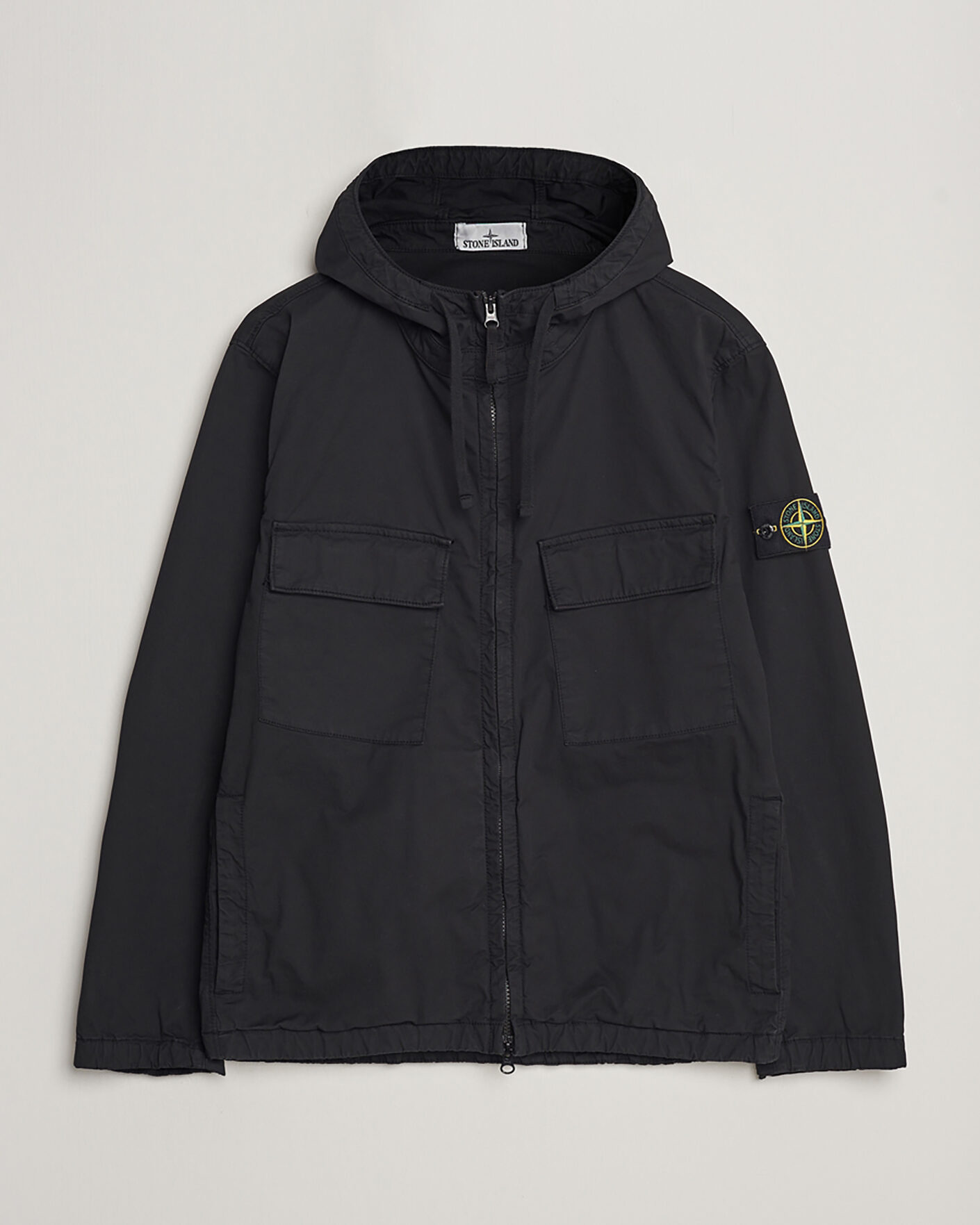 Men | Pre-owned Coats & Jackets | Pre-owned | Stone Island Supima Cotton Hooded Jacket Black XL