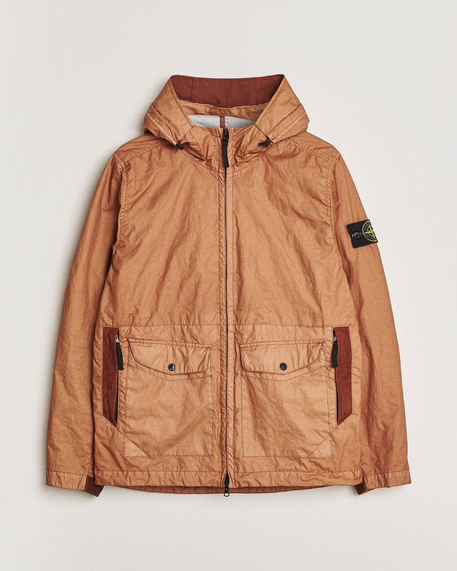 Men | Stone Island Membrana Hooded Jacket Rust M | Pre-owned | Stone Island Membrana Hooded Jacket Rust M