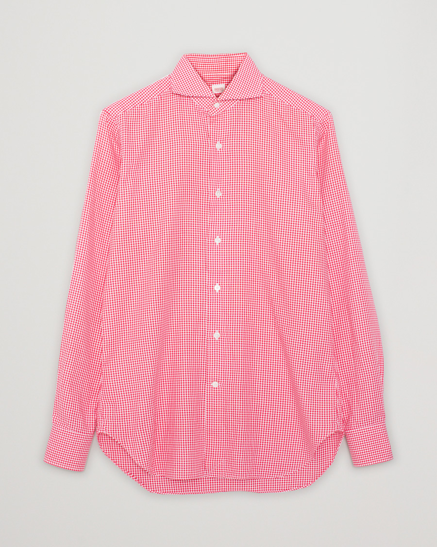 Men | Shirts | Pre-owned | Alessandro Gherardi Slim Checked Dress Shirt Red 39 - M