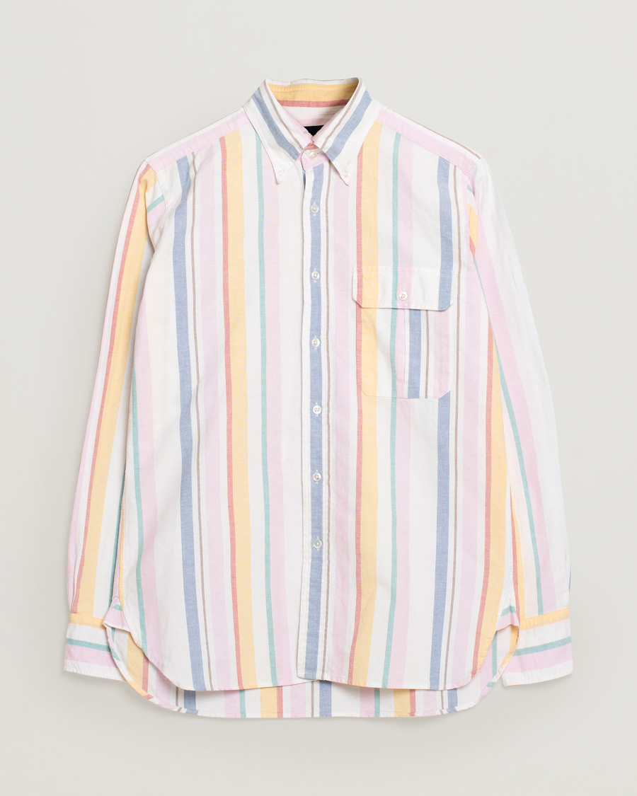 Men | Shirts | Pre-owned | Drake's Multi Stripe Oxford Shirt Multi