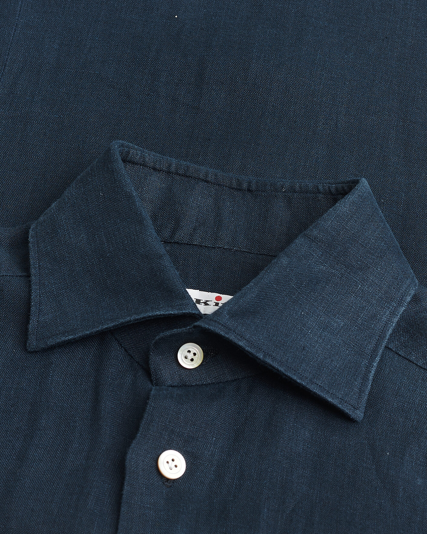 Men | Pre-owned Shirts | Pre-owned | Kiton Linen Sport Shirt Navy 38 - S