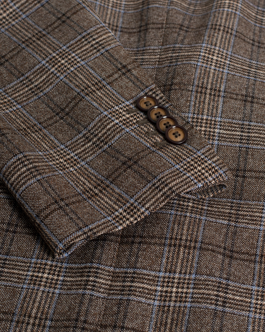 Men | Blazers | Pre-owned | Tagliatore Checked Blazer Brown/Navy 52