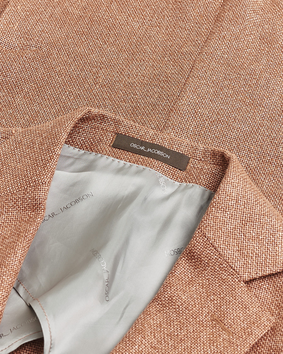 Men | Pre-owned Blazers | Pre-owned | Oscar Jacobson Ferry Hopsack Hemp/Wool Blazer Orange 54