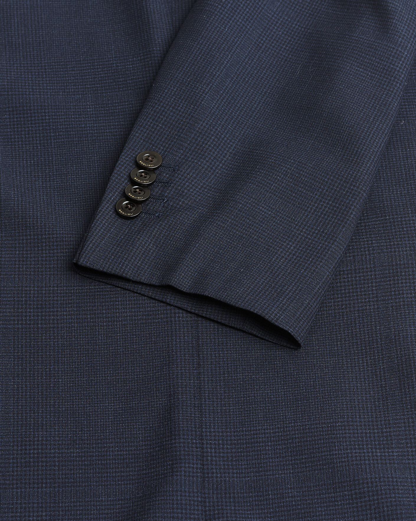 Boglioli K Jacket Check Wool & Silk Blazer Navy 54 at CareOfCarl.com