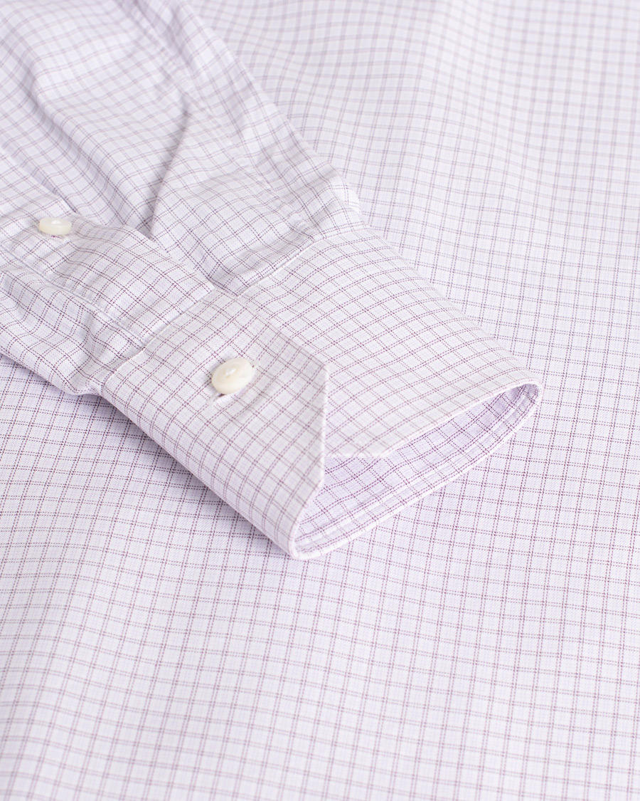 Men | Shirts | Pre-owned | Ermenegildo Zegna Slim Fit Checked Dress Shirt Purple M