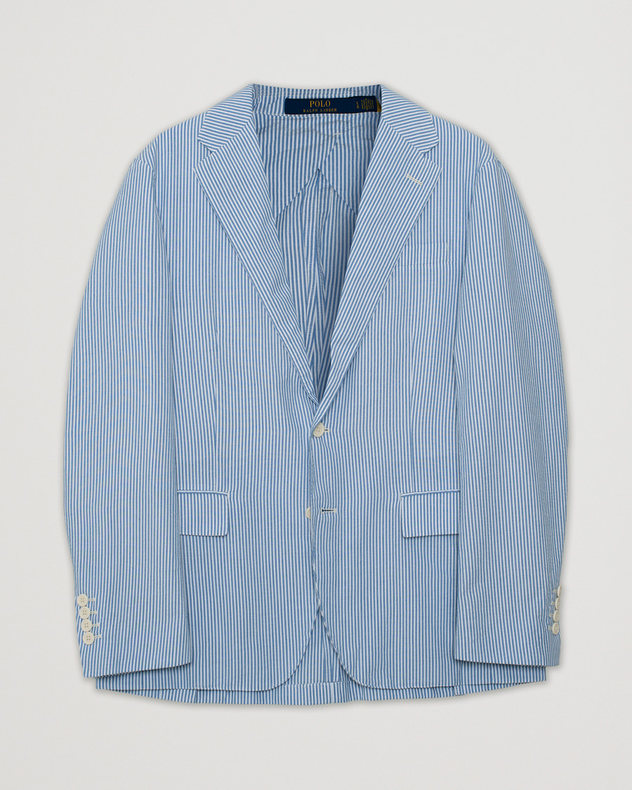 Men | Blazers | Pre-owned | Polo Ralph Lauren Seersucker Sportcoat Bright Blue