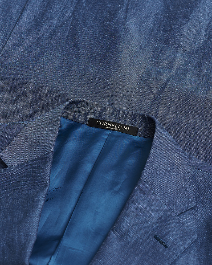 Men | Pre-owned Suits | Pre-owned | Corneliani Linen/Wool Blend Suit Blue 52