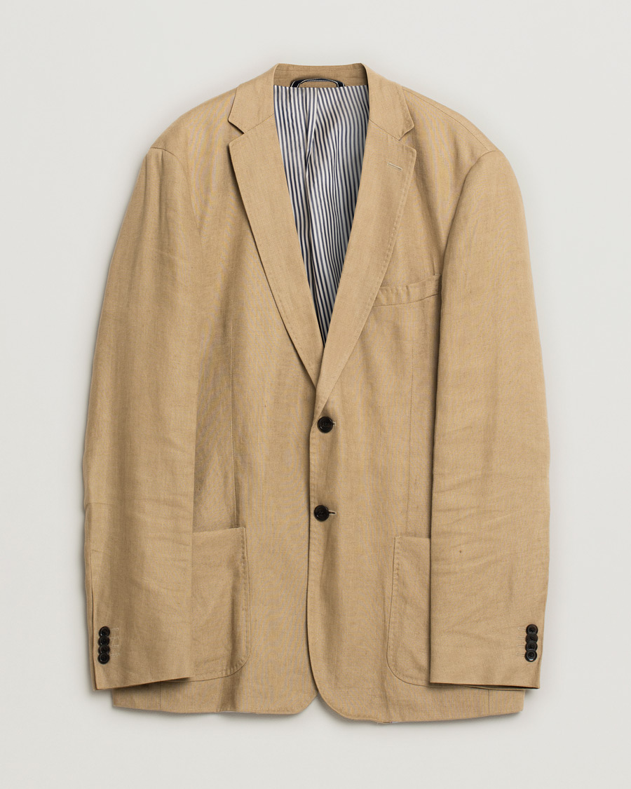 Men | Blazers | Pre-owned | GANT Tailored fit Linen Blazer Beige 52