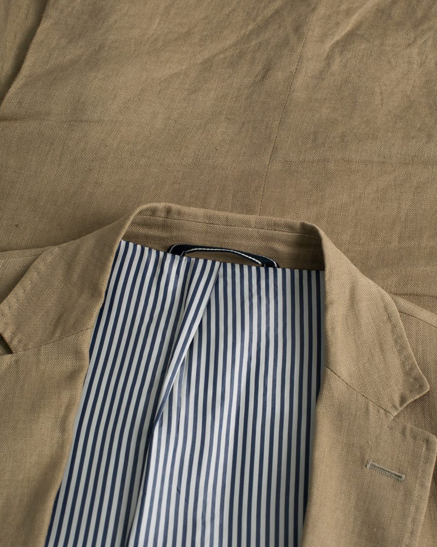 Men | Blazers | Pre-owned | GANT Tailored fit Linen Blazer Beige 52