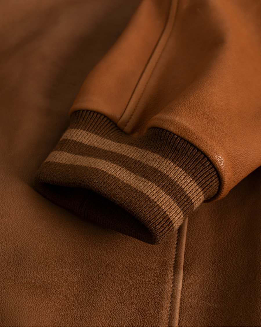 Men | Pre-owned Coats & Jackets | Pre-owned | GANT Leather Varsity Jacket Brown Sugar
